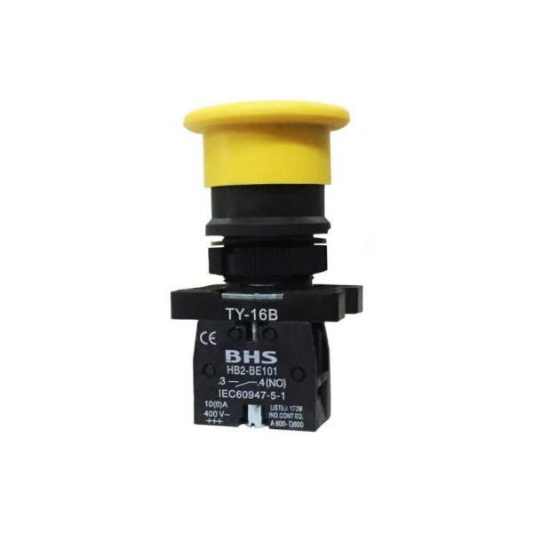 Encontraproduto.com.br - Botão 22Mm Hb2-Ec51 Amarelo 1Na Soco Á Impulsão Plástico Bhs