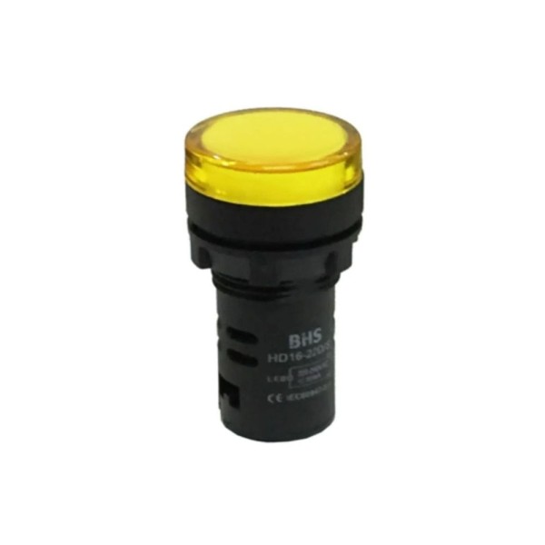 Encontraproduto.com.br - Sinaleiro Redondo 22Mm Led 24V/Cc Amarelo Hd16-22D/Y24 2258 Bhs