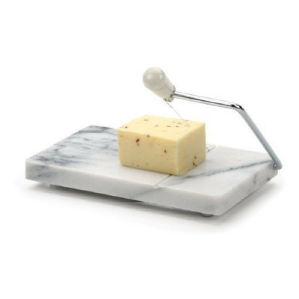 Encontraproduto.com.br - Bandeja com Cortador para Queijo Hudson Home em Mármore / Aço Inox