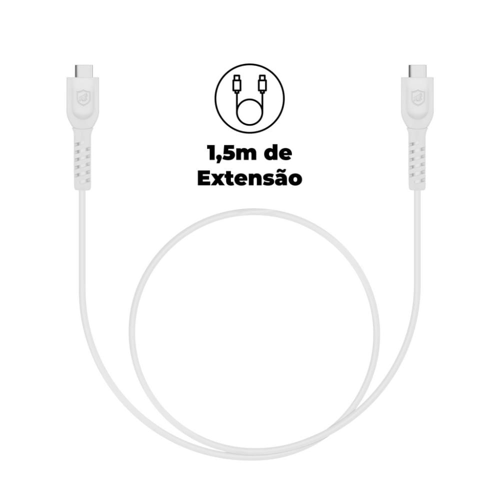 Encontraproduto.com.br - Cabo Dual Shock Type C/Type C Branco - 1,2m - GShield