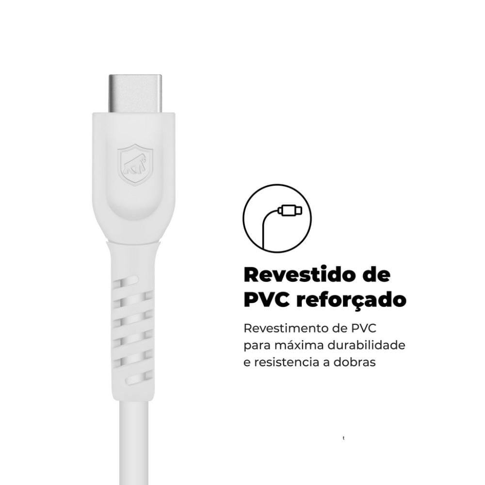 Encontraproduto.com.br - Cabo Dual Shock Type C/Type C Branco - 1,2m - GShield