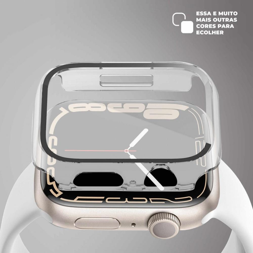 Encontraproduto.com.br - Case para Apple Watch 41MM (Series 7) - Armor - acompanha película integrada na case - Transparente - Gshield