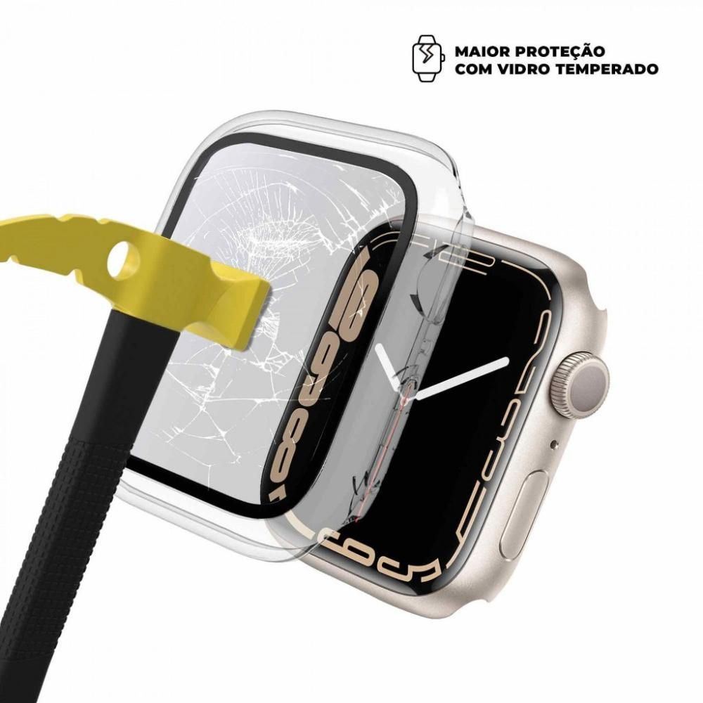 Encontraproduto.com.br - Case para Apple Watch 41MM (Series 7) - Armor - acompanha película integrada na case - Transparente - Gshield