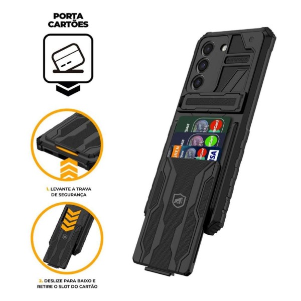 Encontraproduto.com.br - Capa case capinha Guardian para Samsung Galaxy S22 Plus - Preta - Gshield
