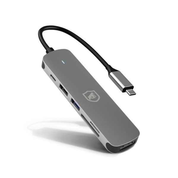 Encontraproduto.com.br - Adaptador Multifuncional 6 em 1 - HDMI / USB-C / Hub Usb 3.0 - Gshield