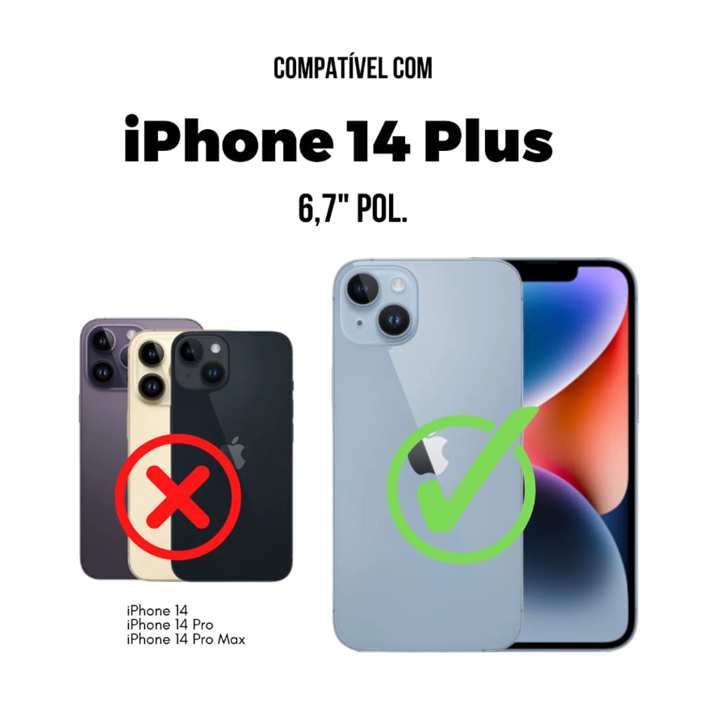 Encontraproduto.com.br - Capa Magsafe p/ iPhone 14 Plus Transparente Gorila Shield