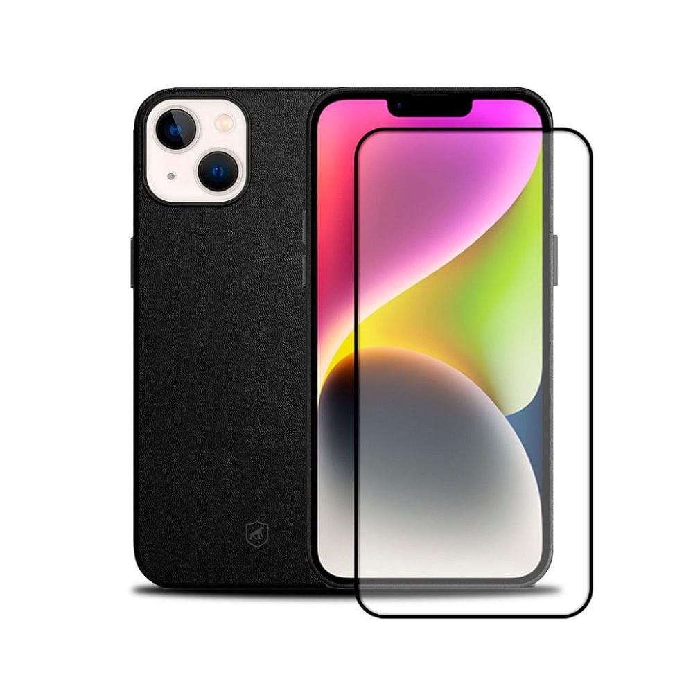 Encontraproduto.com.br - Capa Couro e Pelicula Coverage para iPhone 14 Pro - Gshield