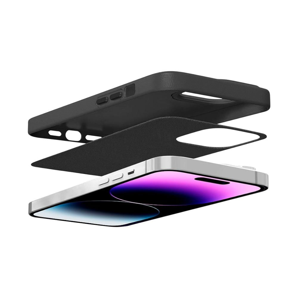 Encontraproduto.com.br - Capa Couro e Pelicula Coverage para iPhone 14 Pro - Gshield