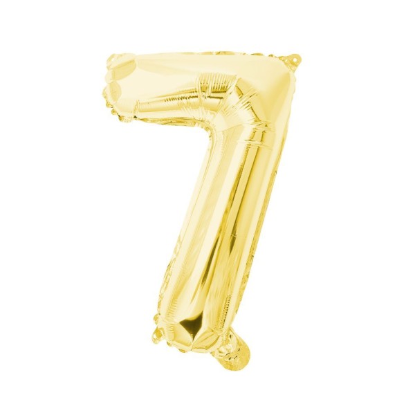 Encontraproduto.com.br - Balão Número 7 Metalizado Dourado 66cm Yoss