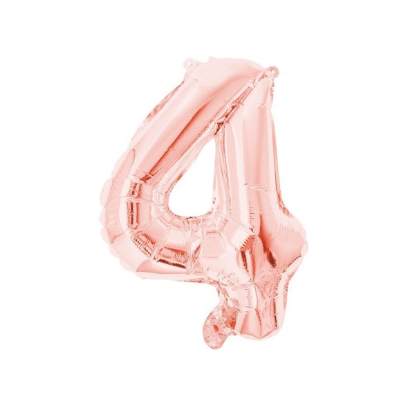 Balão Número 4 Metalizado 66cm Yoss Rose Gold