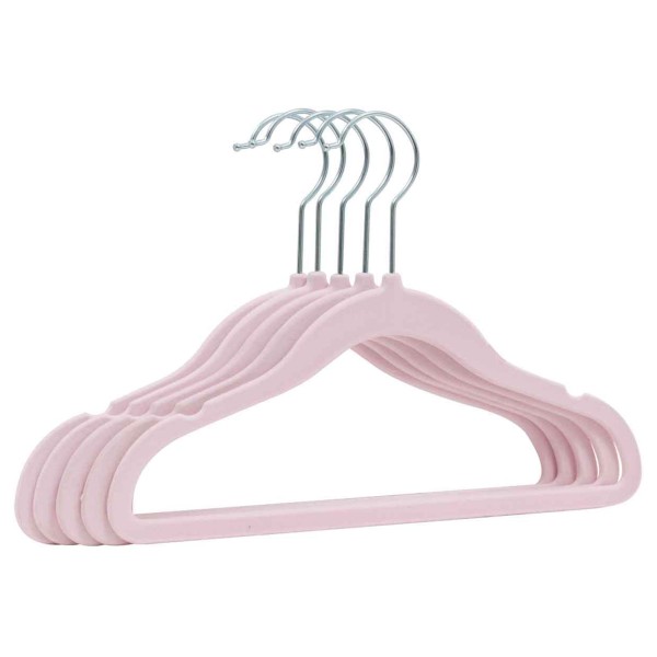 Kit 5 Cabides Aveludado Rosa - Buba