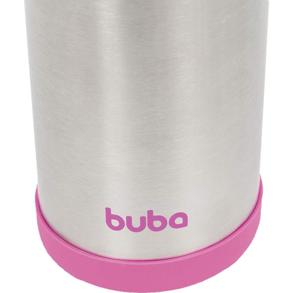 Encontraproduto.com.br - GARRAFINHA TÉRMICA PAREDE DUPLA COM CANUDO ROSA - BUBA