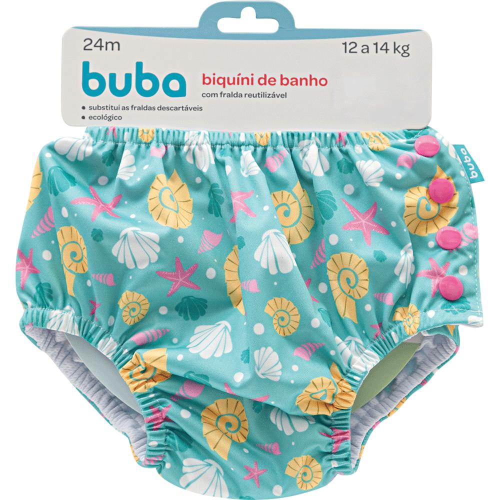 Encontraproduto.com.br - Biquíni de Banho Com Fralda Reutilizável Conchas