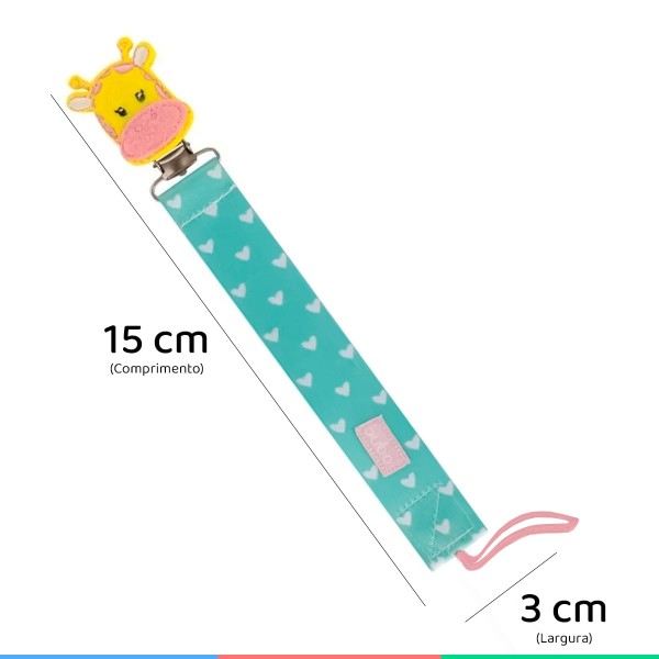 Prendedor de Chupeta Animal Fun Girafinha (3m+) - Buba
