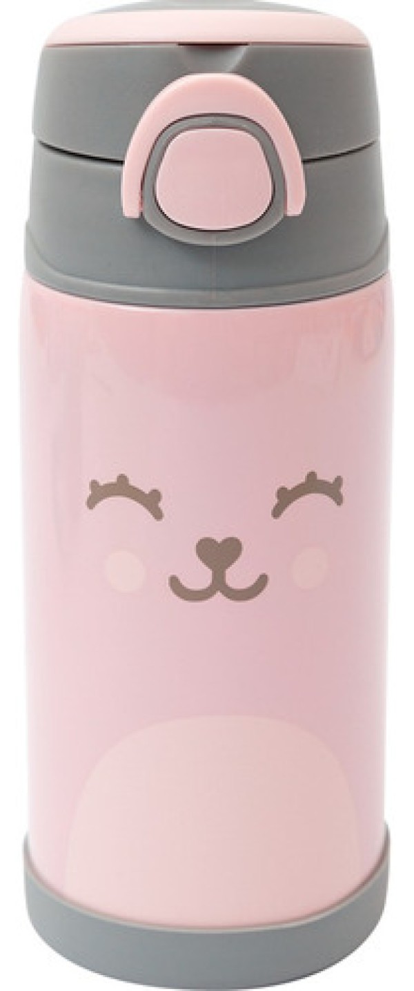Garrafa Térmica Infantil - Gummy Parede Dupla Inox 400ML AZUL - Buba
