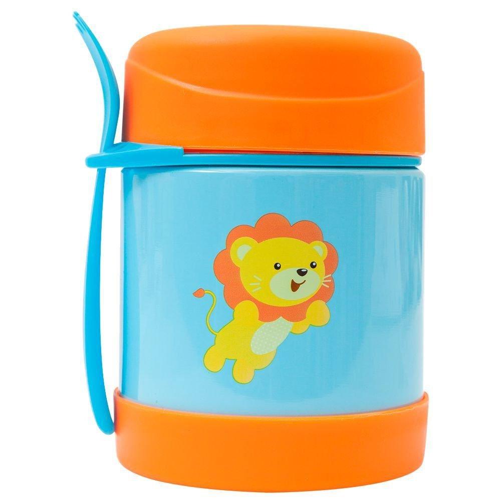 Encontraproduto.com.br - Pote Térmico C/ Talher Buba Fun Leão Resistente Comida 320ml