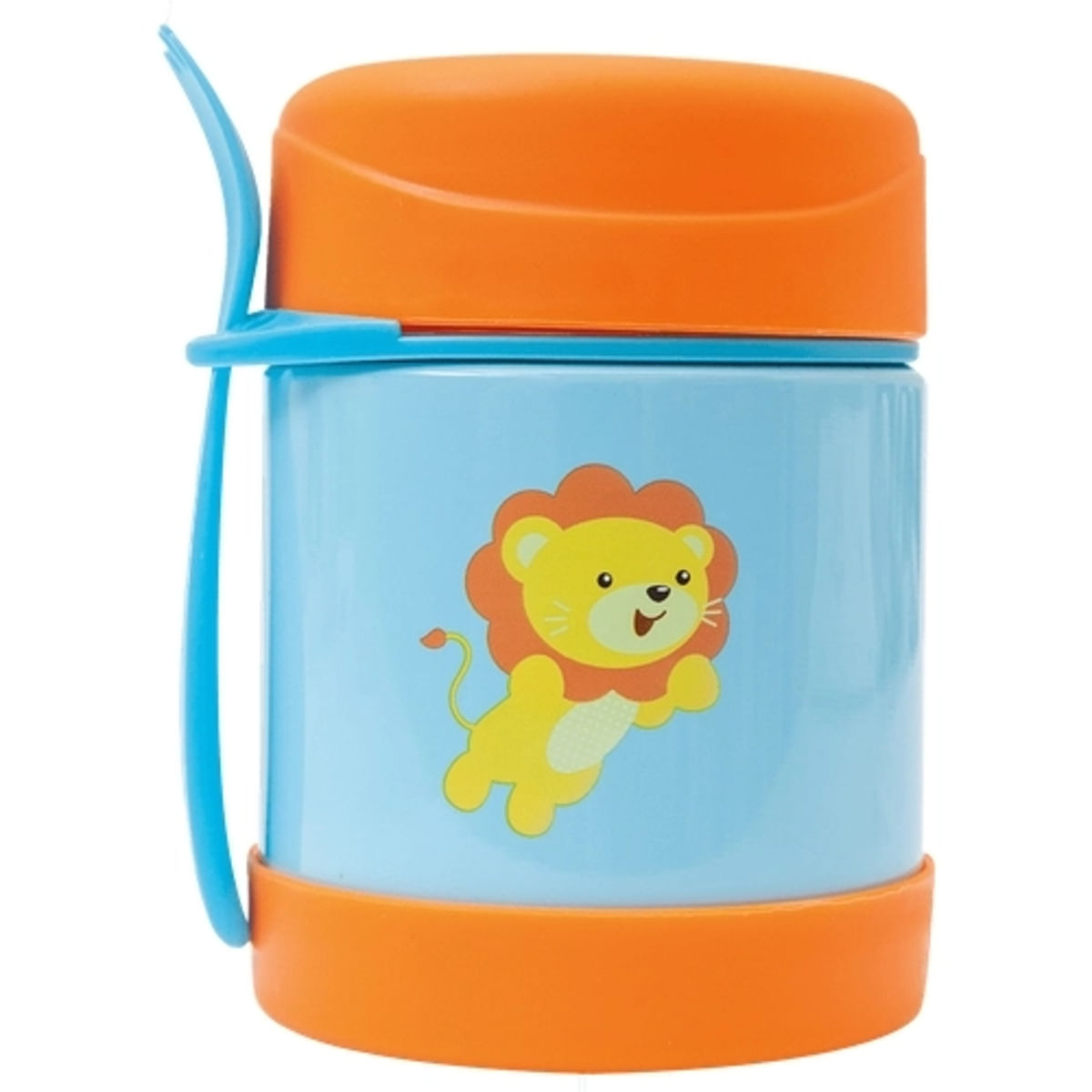 Encontraproduto.com.br - Pote Térmico C/ Talher Buba Fun Leão Resistente Comida 320ml