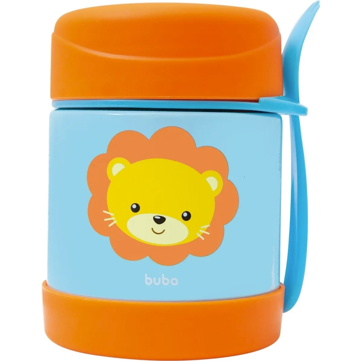 Encontraproduto.com.br - Pote Térmico C/ Talher Buba Fun Leão Resistente Comida 320ml
