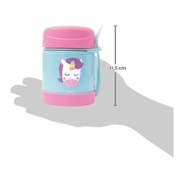 Encontraproduto.com.br - Pote Térmico C/ Talher Buba Fun Unicórnio Resistente 320ml