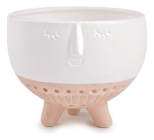 Cachepot Mart Collection 12159 Cerâmica Branco