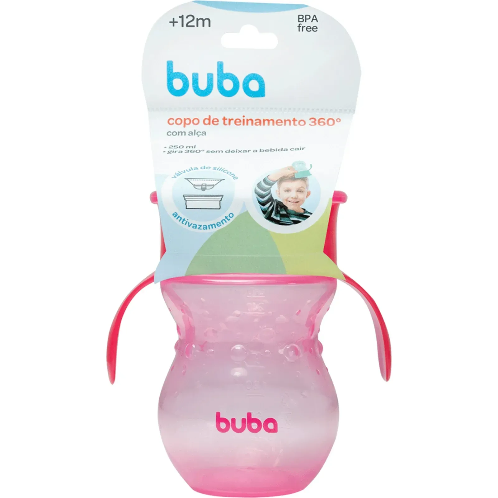 Encontraproduto.com.br - Copo de Treinamento com Alça Buba 360° Rosa 12650