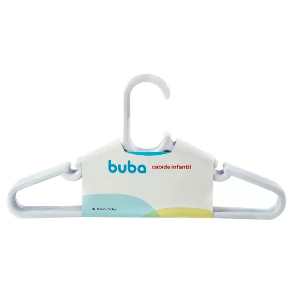 Kit Com 10 Cabides Infantil Branco Buba