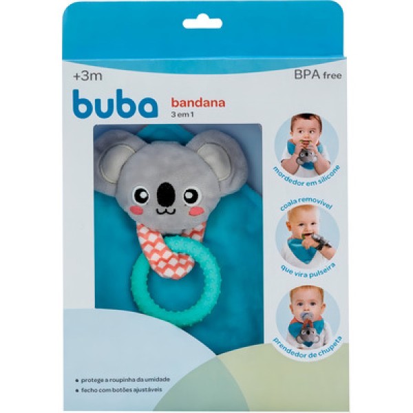 Encontraproduto.com.br - Bandana Plush Com Mordedor Coala - Buba
