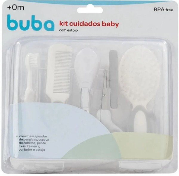 Encontraproduto.com.br - Kit Cuidados e Higiene Com Estojo Bebê Criança 6 Peças Buba