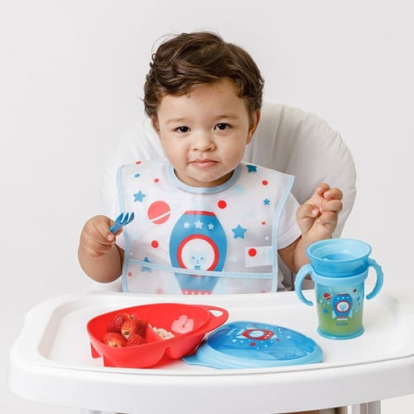 Encontraproduto.com.br - Copo de Treinamento com Alça 360° Azul 210ml (18m+) - Buba