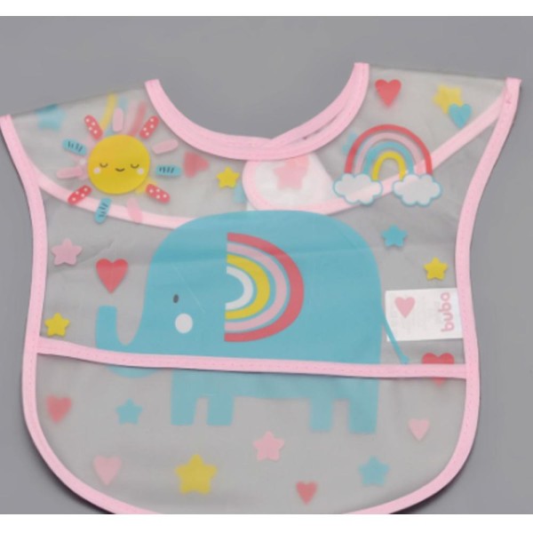 Encontraproduto.com.br - Babador - Buba - Arco-Íris - Com Pega Migalhas - Rosa