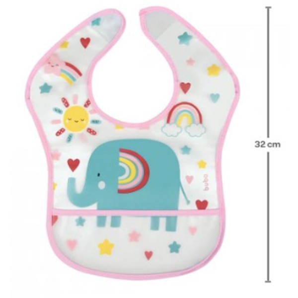 Encontraproduto.com.br - Babador - Buba - Arco-Íris - Com Pega Migalhas - Rosa