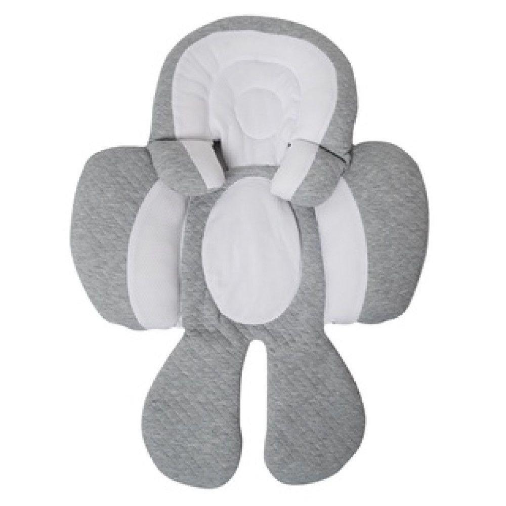 Ninho Redutor Almofada Para Bebê +0m Universal Para Carrinho E Bebê Conforto Branco E Cinza Buba