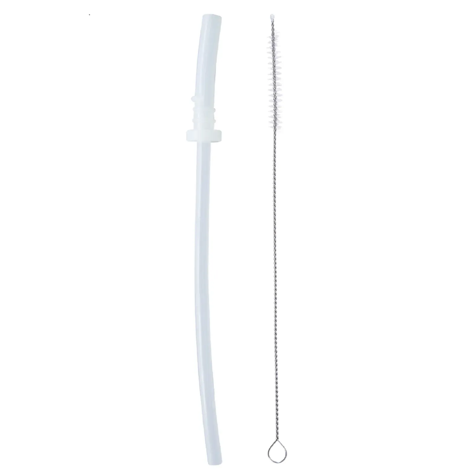 Refil Canudo Repositor Copos Garrafa Infantil Buba Frutti Animal Fun Silicone E Escova Limpeza 19cm