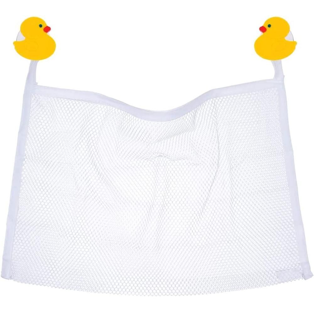 Rede Organizadora De Brinquedos Banho Com Ventosas De Patinhos 42x35cm Buba Branco