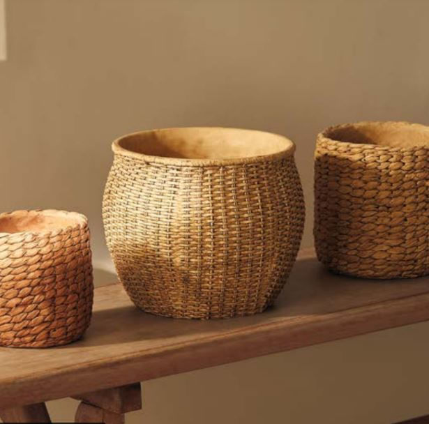 Encontraproduto.com.br - Vaso Cachepot em Cimento Estilo Cesta 16 cm