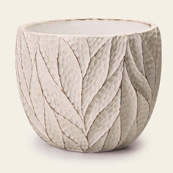 Encontraproduto.com.br - Cachepot em Cimento Branco 19cm x 15cm