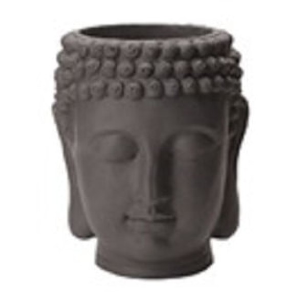 Encontraproduto.com.br - Cachepot em Cimento Buda 23,5x19,5cm Cinza Mart