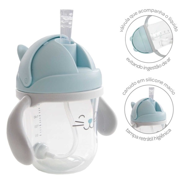 Encontraproduto.com.br - Copo Com Alça Gatinho Azul Buba 14455