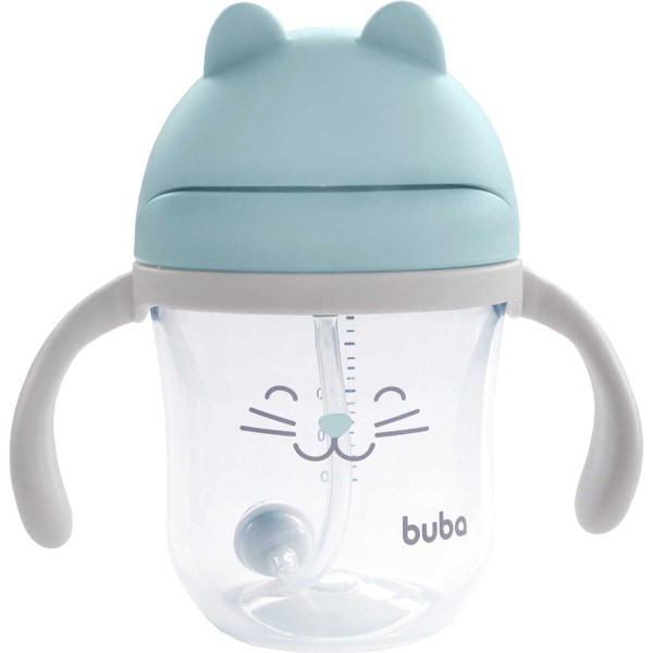 Encontraproduto.com.br - Copo Com Alça Gatinho Azul Buba 14455