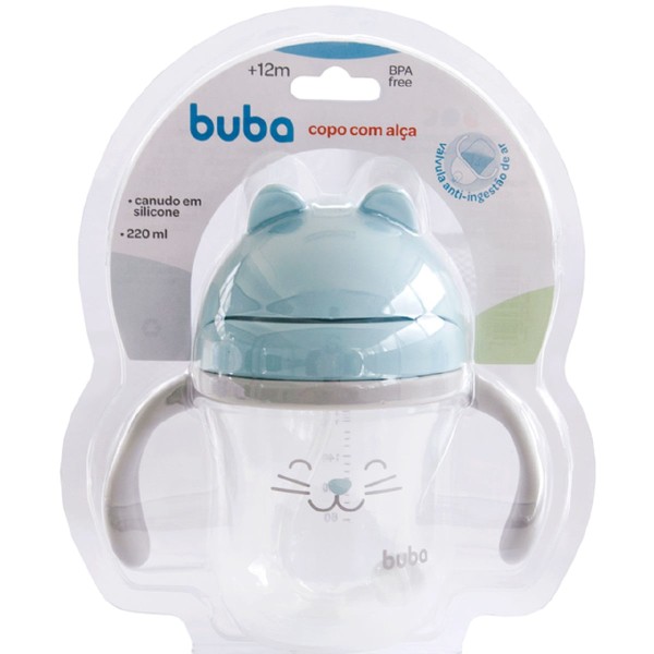 Encontraproduto.com.br - Copo Com Alça Gatinho Azul Buba 14455