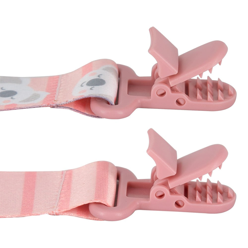 Encontraproduto.com.br - Prendedor de Chupeta Coala Buba +3 Meses Rosa 2 Unidades