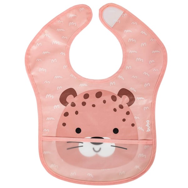 Encontraproduto.com.br - Babador com Bolso - Buba - Onça - Rosa
