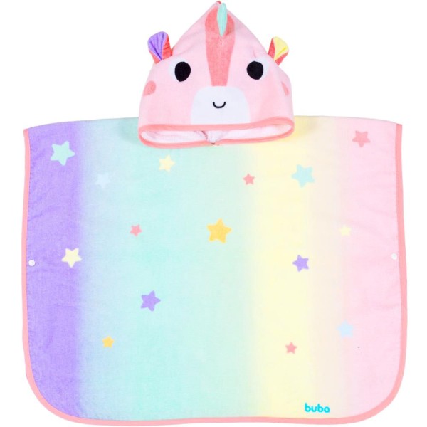 Toalha Poncho Zoo Unicórnio Rosa - Buba