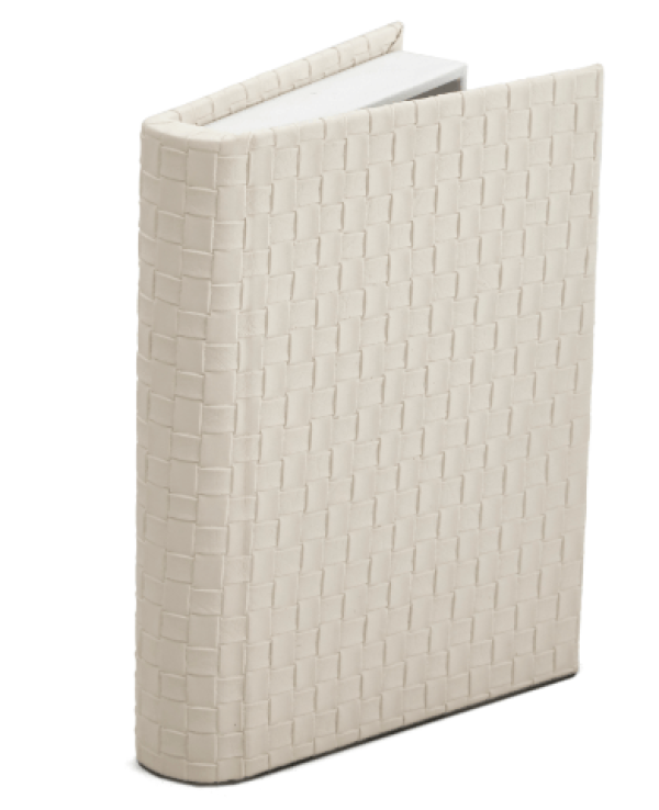 Livro Caixa em Mdf com Revestimento em Pu Off White Mart Presente