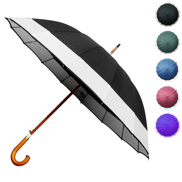 Encontraproduto.com.br - Guarda Chuva Longo 16 Varetas 93cm Facinato