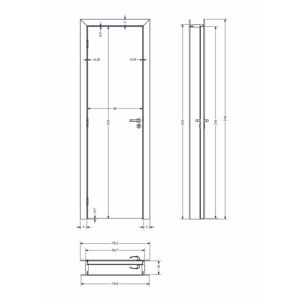 Encontraproduto.com.br - Kit Porta De Madeira Com Friso Rocca 210x60cm Com Batente Ultra Coleção Premium Plus Famossul Branco