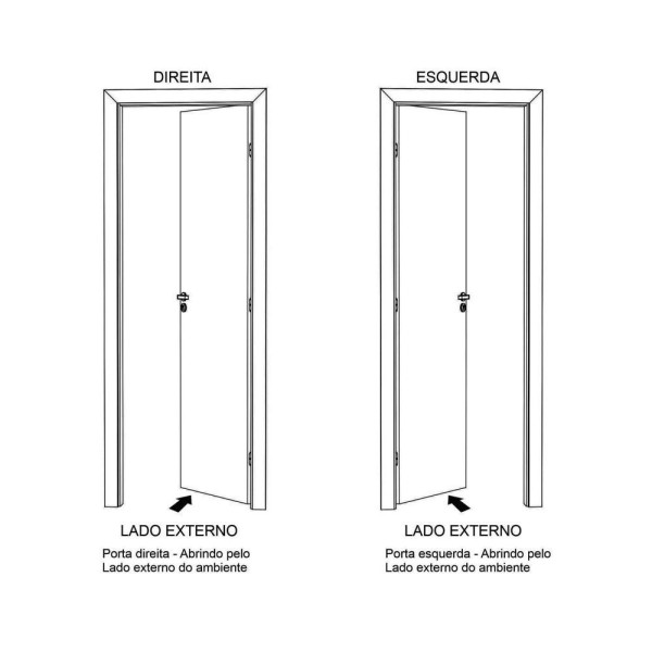 Encontraproduto.com.br - Kit Porta De Madeira Com Friso Rocca 210x60cm Com Batente Ultra Coleção Premium Plus Famossul Branco