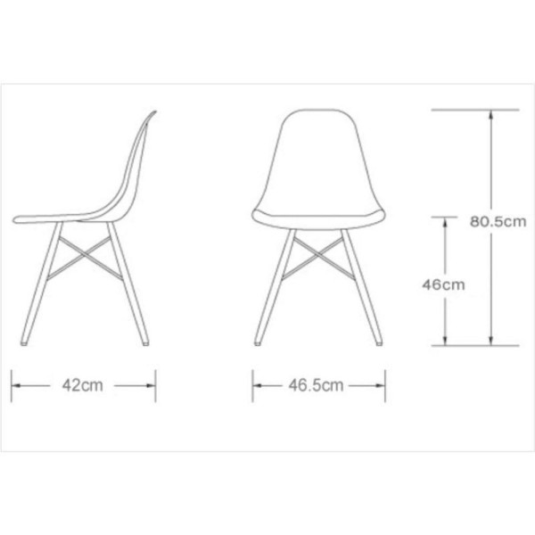 Encontraproduto.com.br - Cadeira Eiffel Charles Eames ABS Base de Madeira Dsw