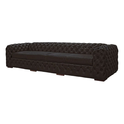 Encontraproduto.com.br - Sofá 3 Lugares Astúria 240cm Couro Marrom Fosco - Gran Belo