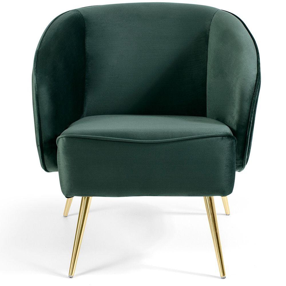 Encontraproduto.com.br - Poltrona Pés Alumínio Douro Winy Veludo Verde Gran Belo